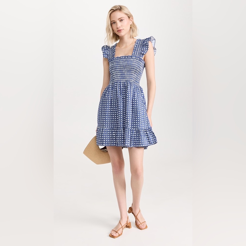 Hill house Home blue basket weave Elizabeth XS NWOT